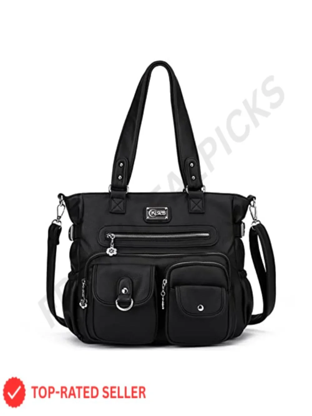Large Vegan Leather Hobo Bag Tote Shoulder Handbag with Detachable Strap